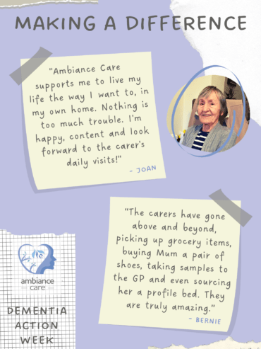 praise for Stockport dementia care provider Ambiance Care