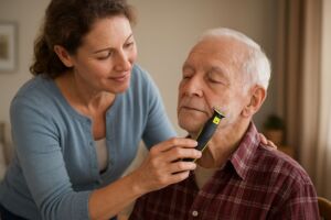 The Philips OneBlade is a safer choice for dementia